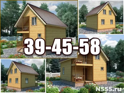 Дачный дом 6х7,5 с мансардой, санузлом и кухней Строитель-58 фото