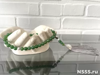 Мусульманские четки из натуральных камней-Жадеит фото 1